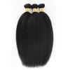 Kinky Straight Bundles Human Hair 14 16 18 Inch Yaki Straight Human Hair Bundles 100% Unprocessed Brazilian 3 bundles For Black Women Natural Black view 2