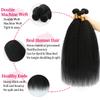 Kinky Straight Bundles Human Hair 14 16 18 Inch Yaki Straight Human Hair Bundles 100% Unprocessed Brazilian 3 bundles For Black Women Natural Black view 3