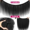 Kinky Straight Bundles Human Hair 14 16 18 Inch Yaki Straight Human Hair Bundles 100% Unprocessed Brazilian 3 bundles For Black Women Natural Black view 4
