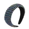 Lastclream Baroque Rhinestone Headband for Women Bling Crystal Hairband Sparkle Hair Accessories (Iridescent Black) view 1