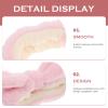 FESTFENDS Reusable Shower Headband for Women Bow Knot, Pink Non-ear Pressure Hair Hoop for Face Washing and Spa, Cosmetic Hairband for Beauty Care view 3