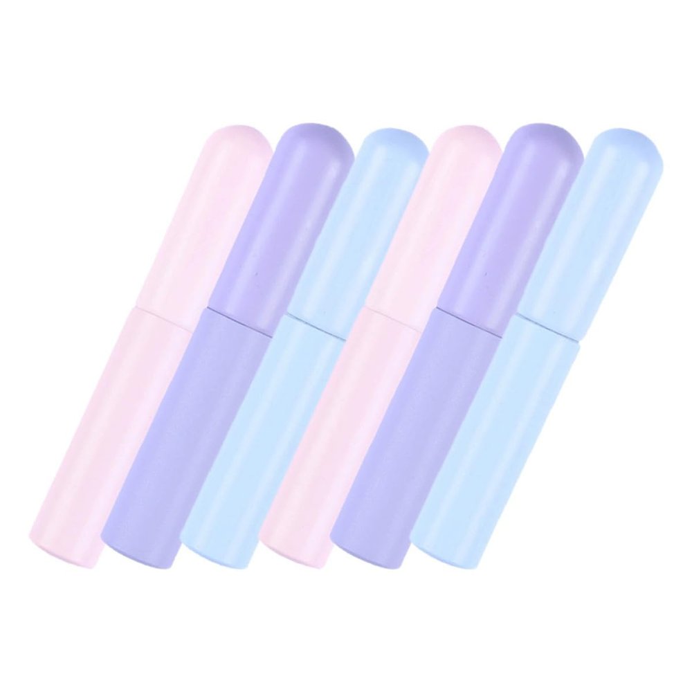 Vaguelly 6pcs Silicone Lip Brush Set with Cover, Portable Lip Gloss Applicator Wands for Precise Lipstick and Concealer Blending, Reusable Makeup Tools for Travel and Daily Use