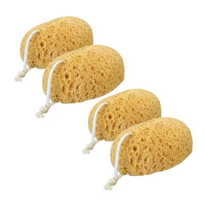 Unomor 4pcs Exfoliating Bath Sponges Soft Body Shower Sponge Puff Reusable Loofah for Men Women Shower Bathing and Bathroom Cleaning Accessories
