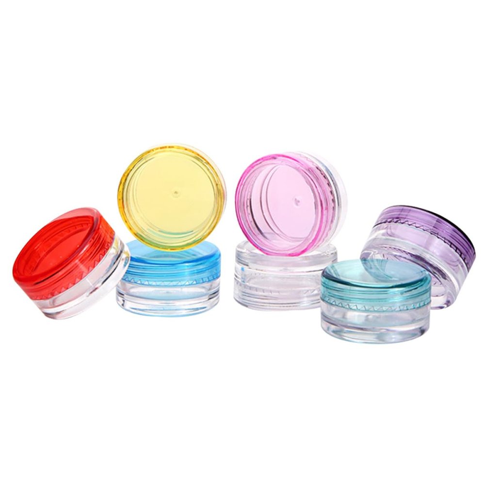 Abaodam 56pcs 5g Small round Bottom Plastic Cosmetic Jars Leak-proof Face Cream Containers Portable Travel Toiletry Storage Pots Color