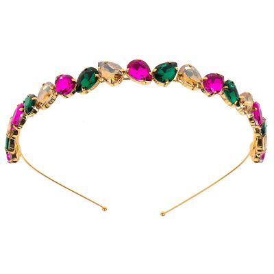OSOLADY Fashion Rhinestone Hair Hoop Headband, Colorful Elegant Glass Brick Hairband for Women Daily Hair Decoration