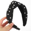 KICHOUSE 2pcs Knotted Wide Pearl Headbands Soft Fabric Hairbands for Women Solid Color Hair Accessories view 4