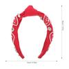 LABRIMP Knotted Pearl Football Headband Red White Handcrafted Wide Hairband for Women Teens Game Day Fashion Hair Accessory view 2