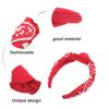 LABRIMP Knotted Pearl Football Headband Red White Handcrafted Wide Hairband for Women Teens Game Day Fashion Hair Accessory view 3
