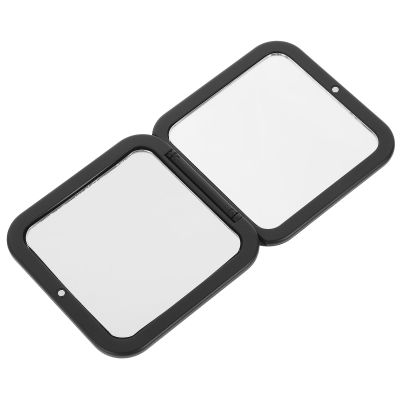 TEHAUX Compact Folding Makeup Mirror 7X Magnification Pocket-Sized Mini Travel Beauty Mirror Black Resin Glass for Indoor and Outdoor Use