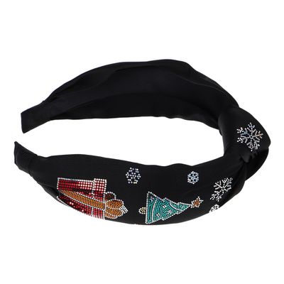 ARTIBETTER Christmas Tree Knotted Hairband Wide Knot Sequined Xmas Headband Women Holiday Party Fashion Hair Accessories
