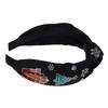 ARTIBETTER Christmas Tree Knotted Hairband Wide Knot Sequined Xmas Headband Women Holiday Party Fashion Hair Accessories view 1