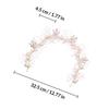 DECHOUS Pearl Flower Hairband Handmade Bridal Headpiece with Metallic Leaf Accents Womens Wedding Headband for Bride Hair Accessories view 2