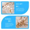 DECHOUS Pearl Flower Hairband Handmade Bridal Headpiece with Metallic Leaf Accents Womens Wedding Headband for Bride Hair Accessories view 3