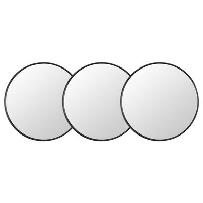 GOOHOCHY 3pcs Suction Cup Magnifying Makeup Mirror Set 9cm Compact Black 5X, 10x, 15x Magnification for Travel and Vanity Use