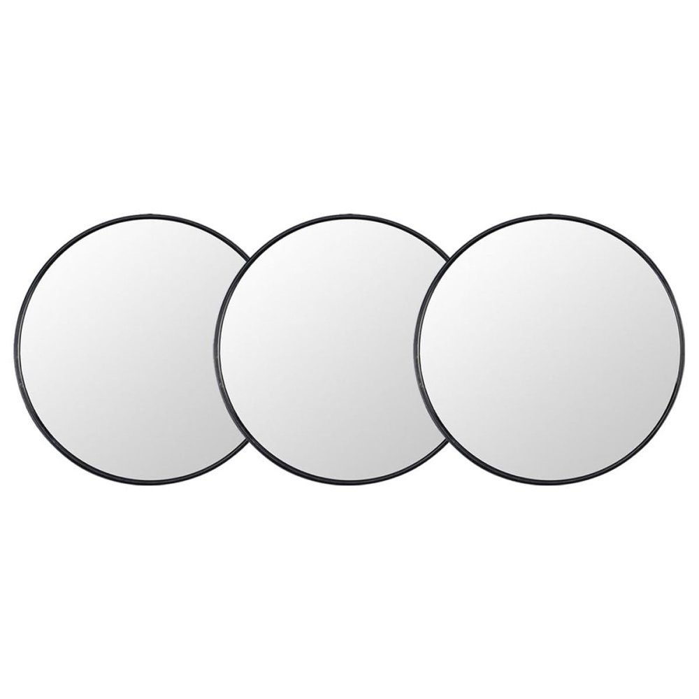 GOOHOCHY 3pcs Suction Cup Magnifying Makeup Mirror Set 9cm Compact Black 5X, 10x, 15x Magnification for Travel and Vanity Use