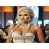 Synthetic Wig Silver Grey 26 Inch Double Braid Lace Front Wig For Women view 3