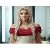 Synthetic Wig Silver Grey 26 Inch Double Braid Lace Front Wig For Women view 4