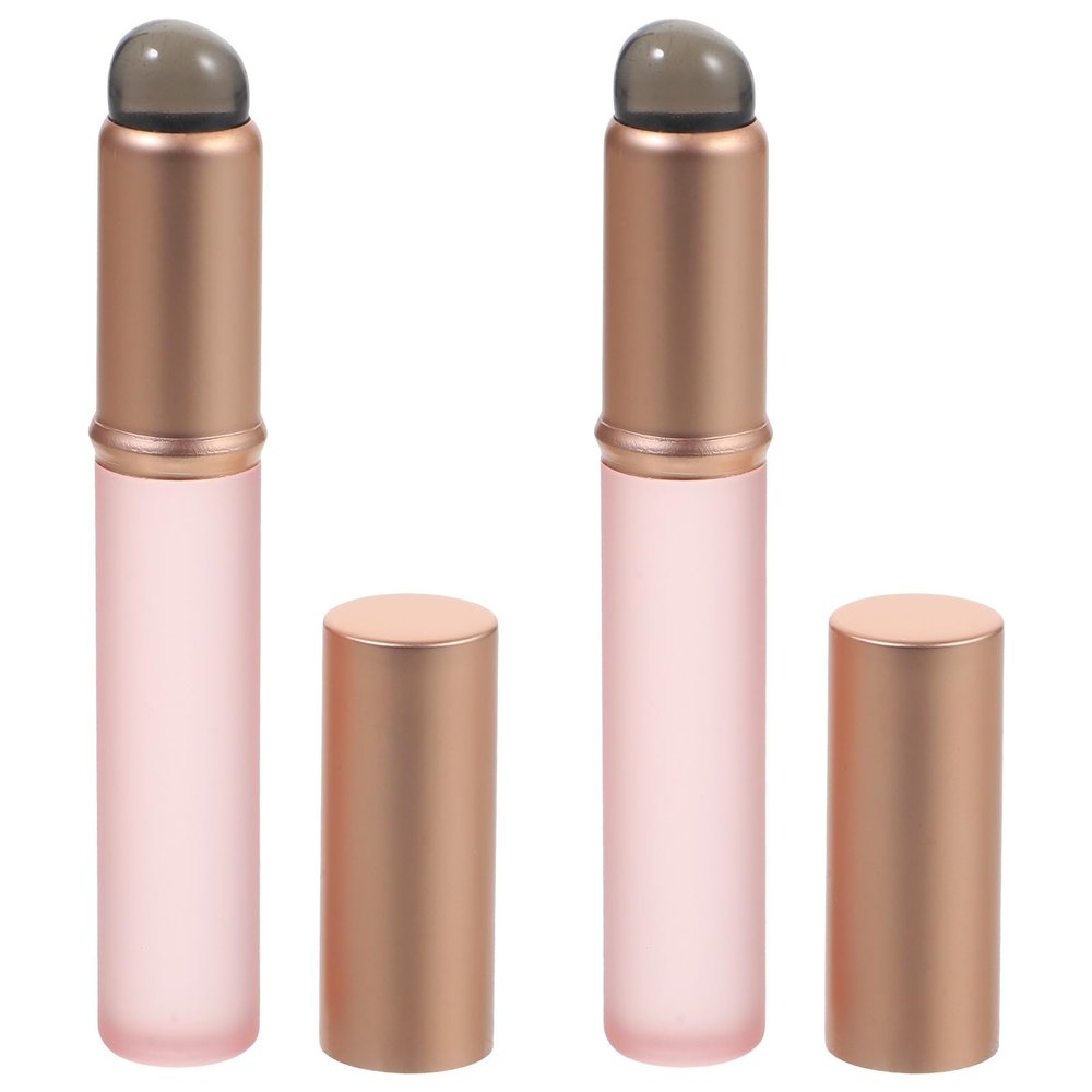 KICHOUSE 2pcs Pink Lip Applicator Brush with Protective Cap, Portable Lipstick and Lip Gloss Makeup Tools for Womens Travel and Daily Use