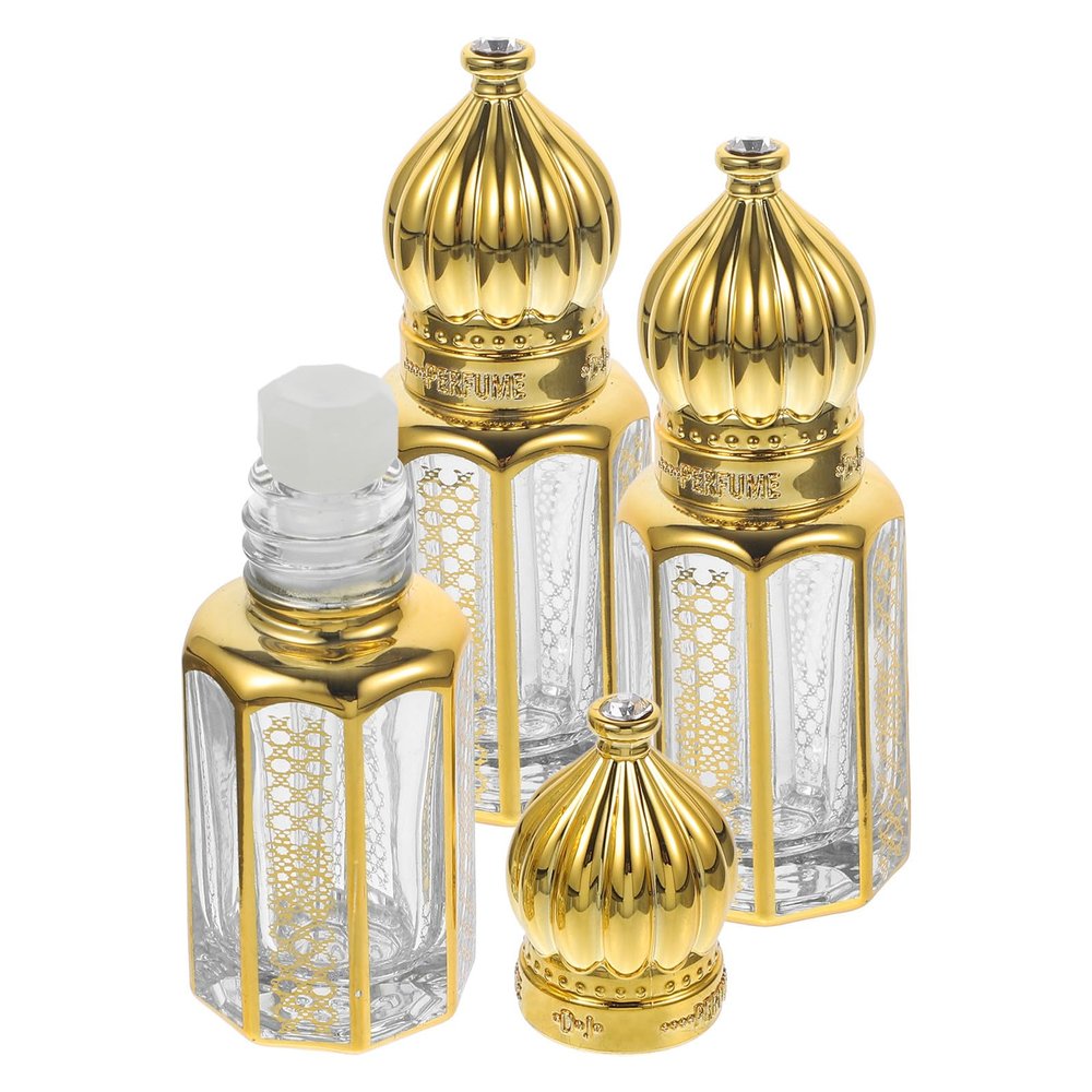 OKUMEYR 3pcs 3ml Essential Oil Glass Dropper Bottles Perfume Dispensing Containers Portable Refillable Bottles for Travel and Aromatherapy