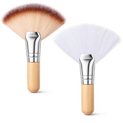 2Pcs Facial Brushes Esthetician Fluffy Fan Brushes for Facials