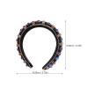 PLAFOPE Retro Baroque Rhinestone Hairband with Thick Sponge Padding, Blue Fashion Hair Hoop for Women, Luxury Royal Court Style Headband Suitable for Photography Props and Party view 2