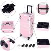 BHUAJJHSV Tie rod makeup case, embroidered case, pink, four in one, aluminum alloy, suitable for weddings, dressing rooms view 4