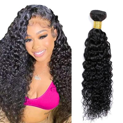 Water Wave Human Hair Bundles Color #1B Natural Black 26 Inch Single Bundle Water Wave Brazilian Virgin Human Hair 100g Per 1 Bundle Remy Hair Extensions For Woman