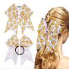 Girls' Glitter Soccer Hair Bows Ponytail Holder Elastic Hair Ties, Large Soccer Cheer Hair Bow Accessories.(FS19) (Baseball Pattern) view 1