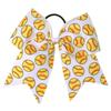 Girls' Glitter Soccer Hair Bows Ponytail Holder Elastic Hair Ties, Large Soccer Cheer Hair Bow Accessories.(FS19) (Baseball Pattern) view 2