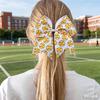 Girls' Glitter Soccer Hair Bows Ponytail Holder Elastic Hair Ties, Large Soccer Cheer Hair Bow Accessories.(FS19) (Baseball Pattern) view 4