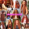 30 30 30 Inch Ginger Orange Boho Human Hair Deep Wave Bulk 350 Human Braiding Hair Orange Boho Human Hair Extensions Curly Braids view 2