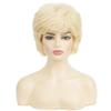 Metrris Blonde Short Womens Curly Wig Heat Resistant Wigs for Party Cosplay Daily Halloween Use view 2