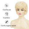 Metrris Blonde Short Womens Curly Wig Heat Resistant Wigs for Party Cosplay Daily Halloween Use view 3
