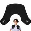 Sewroro Silicone Cutting Collar Hair Stylist Neck Protector, Black Hair Cutting Cape for Dressing, Hair Dyeing, Self Haircut, Shoulder view 1