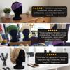 Fuzeiuo Foam Mannequin Head for Wigs, 11 Inch Non Slip Styrofoam Head Wig Stand Display Holder for Hats Glasses Hair Styling, Cosmetology Manikin Head with Stable Base (Black) view 3