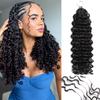 Feather Crochet Human Hair for Black Women Water Wave Crochet Hair Deep Ocean Wave Bundles Human Hair 22 Inch Miracle Knots Hair Lightweight Reusable Hair Extensions 180g view 1