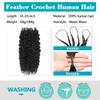 Feather Crochet Human Hair for Black Women Water Wave Crochet Hair Deep Ocean Wave Bundles Human Hair 22 Inch Miracle Knots Hair Lightweight Reusable Hair Extensions 180g view 4
