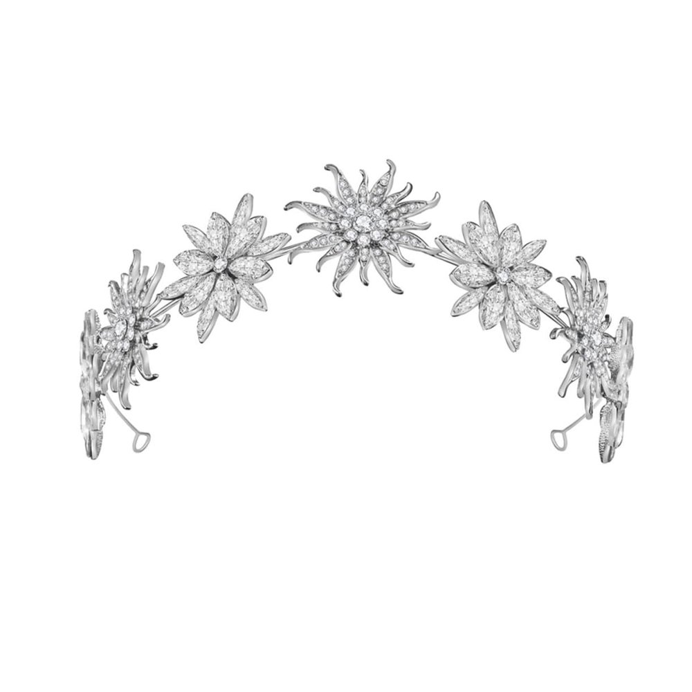 Vaguelly Rhinestone Wedding Headband Alloy Bridal Hairband Flower Crown Headdress for Brides Wedding Ceremony Accessories
