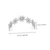 Vaguelly Rhinestone Wedding Headband Alloy Bridal Hairband Flower Crown Headdress for Brides Wedding Ceremony Accessories view 2