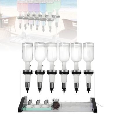 ROGHA Manual Liquid Filling Machine,Adjustable Perfume Dispenser Kit,Perfume Display Rack for Retail Counter Display Side-by-side-200ML 6Pumps