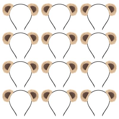 Jaciya Bear Ears Plush Headband Set Light Brown Bear Ear Headbands