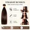 QEUOPE Color 4 Human Hair Dark Brown Straight 3 Bundles 8 10 12 inch view 4