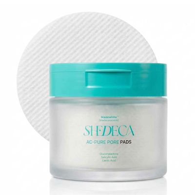 SHEDECA AC-PURE Pore Pads, Korean Skin Care Toner Pads Blackhead 70Pads
