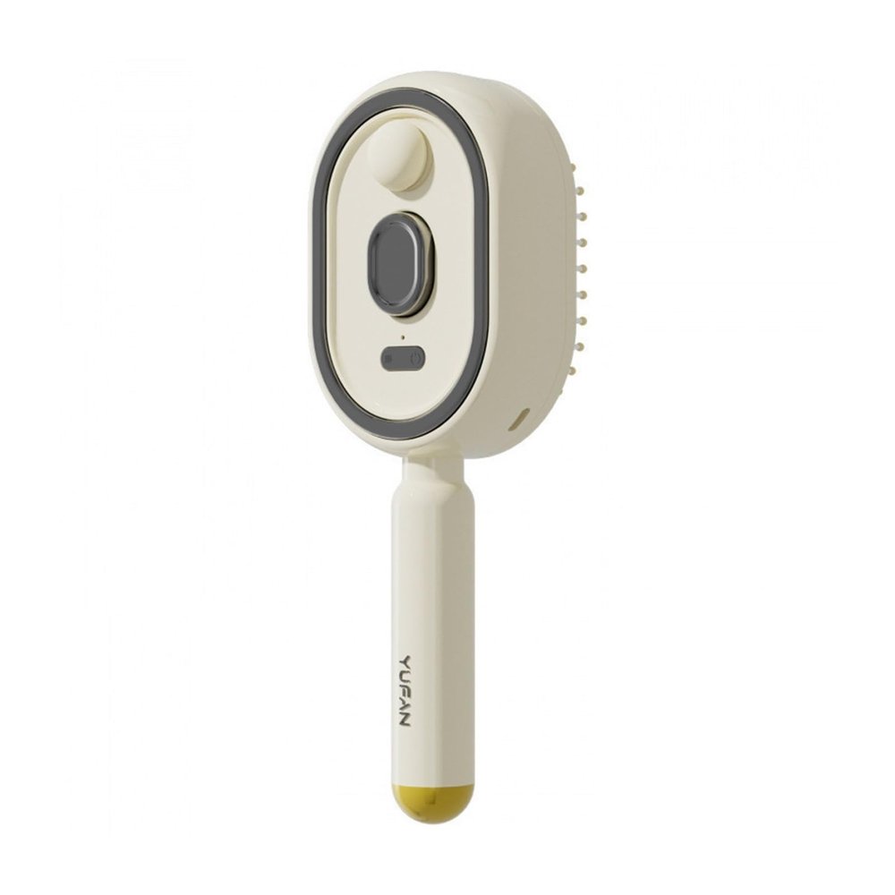Electric Spray Air Cushion Hair Brush for Women, Vibration Misting Detangling Comb with Red Light, Home Spa Styling & Grooming Tool(Beige)
