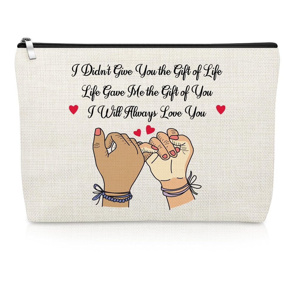 Bonus Daughter Gifts from Stepdad Stepmom Makeup Bag Stepdaughter Gifts from Stepmom Stepdaughter Wedding Mothers Day Birthday Gift Travel Pouch Daughter in Law Birthday Gift from Mother in Law