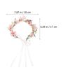 HOMOCONO Pearl Butterfly Floral Headband and Bridal Hair Wreath Set, Simulated Flower Garland Hair Accessories for Women Wedding Party Headpiece view 2