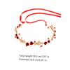 WOONEKY Bridal Flower Headband with Pearl and Alloy, Red Floral Garland Headdress for Women, Wedding Hair Accessory for Brides and Flower view 2
