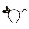 LALADEFIEE Cat Hairband Headband, Cute Black Knit Cat Headdress, Soft Face Washing Hair Accessory for Women view 1
