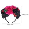 PartyKindom Floral Headband and Butterfly Garland Headdress for Women, Two-tone Floral Hair Accessories, Festival Party and Wedding Headpiece view 2