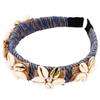 Luxshiny Seashell Hair Hoop Headband for Women, Blue Wide Brim Hair Accessory with Jute Rope, Bridal and Beach Party Hairband view 1
